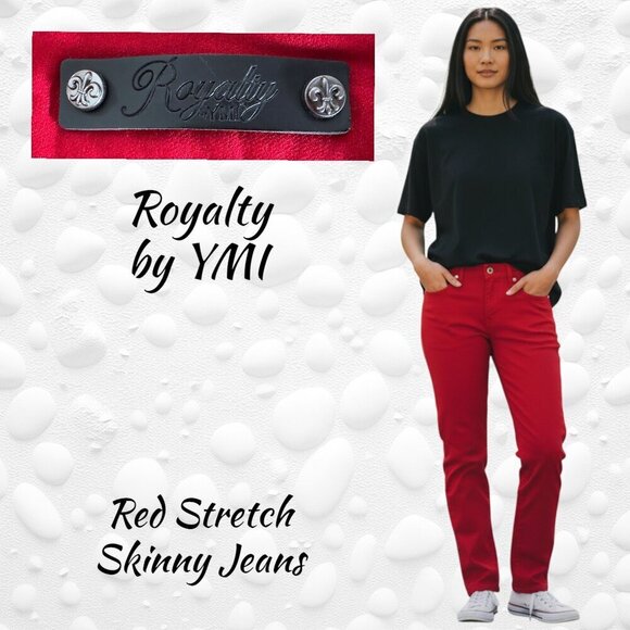 Royalty by YMI Denim - Royalty by YMI Red Stretch Skinny Jeans, Size 10/12, NWOT